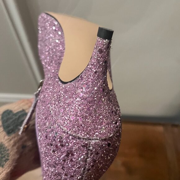 XYD Purple Glitter Knee High Boots - Picture 4 of 8